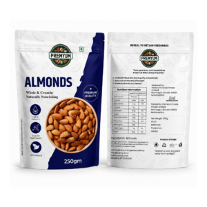 Premyum Almonds 250g | Whole & Crunchy