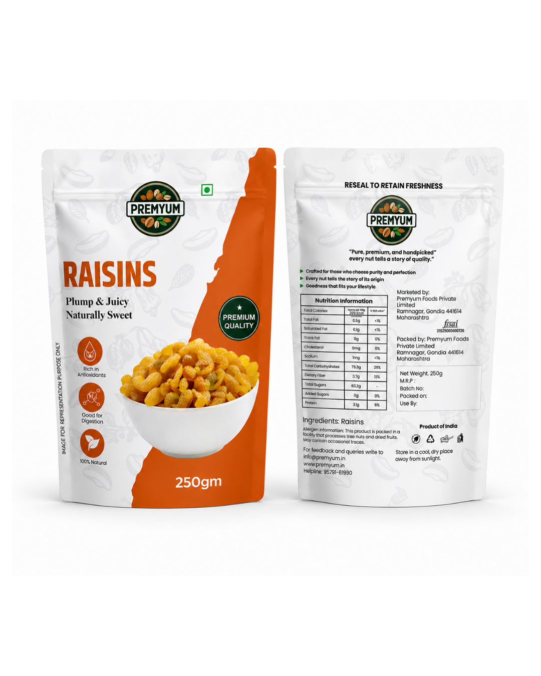 Premyum Raisins 250g | Plump & Juicy