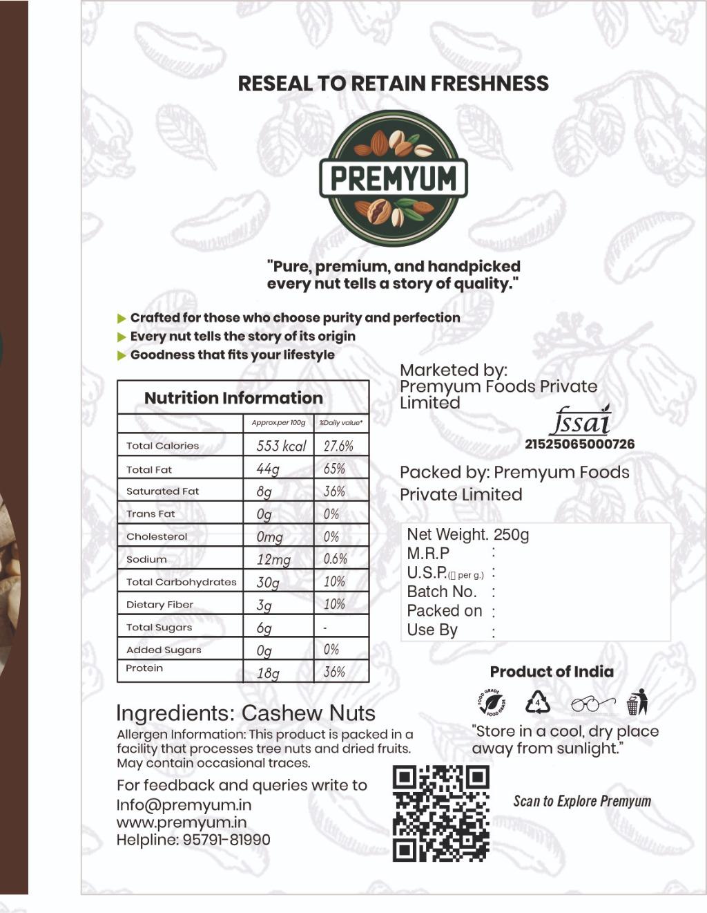Premyum Cashew Pieces 250g | Tukda Kaju - Image 5