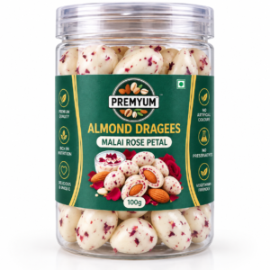 Premyum Almonds Dragees - Malai Rose Petal | 100g
