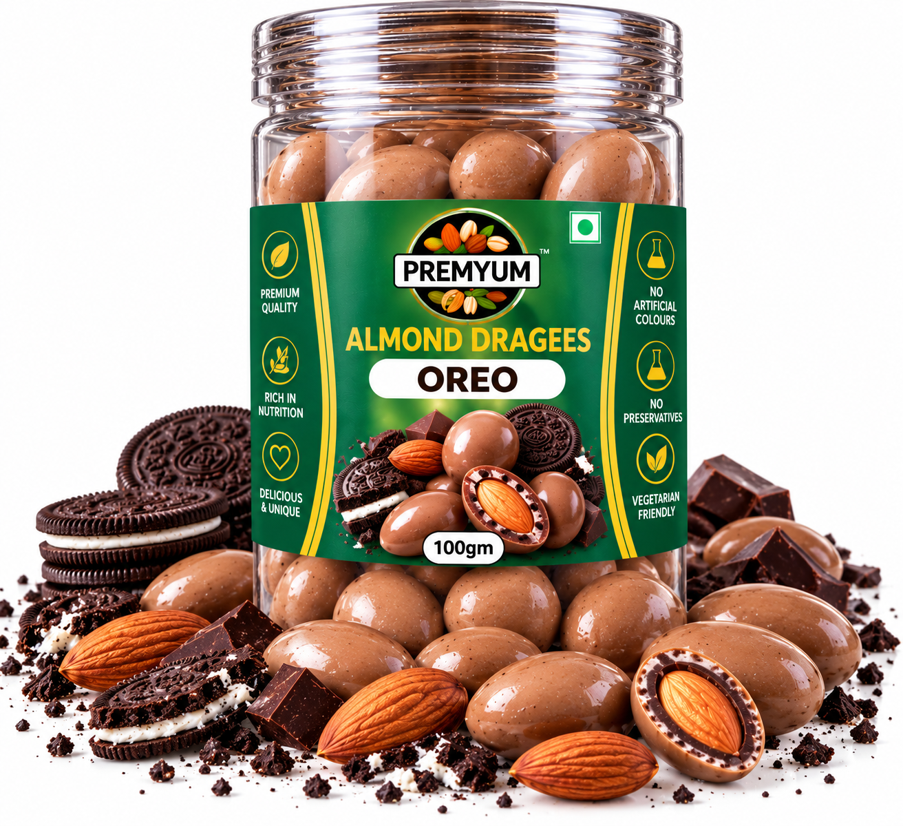 Premyum Almond Dragees – Oreo | 100g