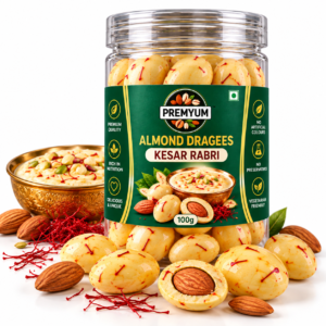 Premyum Almond Dragees – Kesar Rabri | 100g